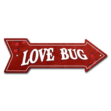 Signmission Love Bug Arrow Sign Funny Home Decor 36in Wide P-ARROW12-999766
